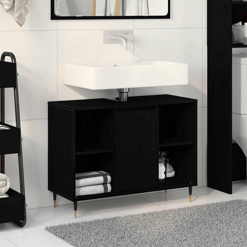 Casa si Gradina - Mobilier - Mobilier baie - Comode baie - Unitate de vanitate Stejar negru Lemn prelucrat Mediu - Infinity.ro