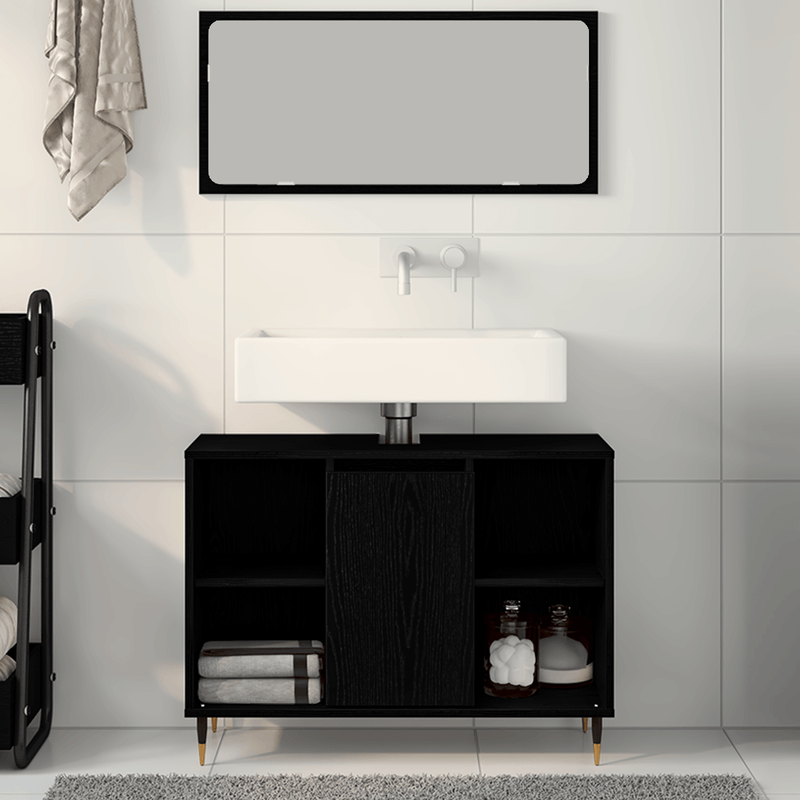 Casa si Gradina - Mobilier - Mobilier baie - Comode baie - Unitate de vanitate Stejar negru Lemn prelucrat Mediu - Infinity.ro
