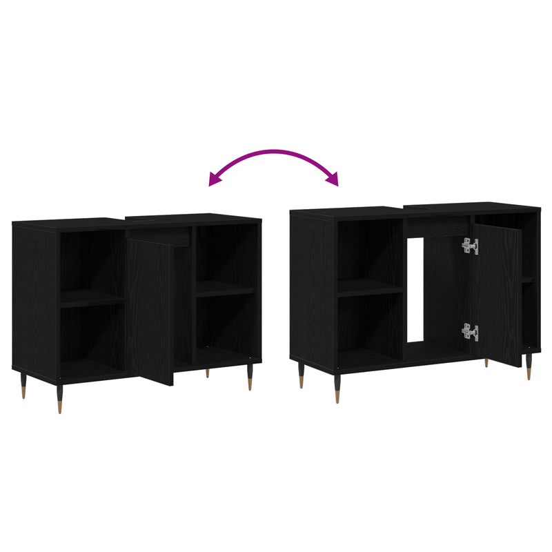Casa si Gradina - Mobilier - Mobilier baie - Comode baie - Unitate de vanitate Stejar negru Lemn prelucrat Mediu - Infinity.ro