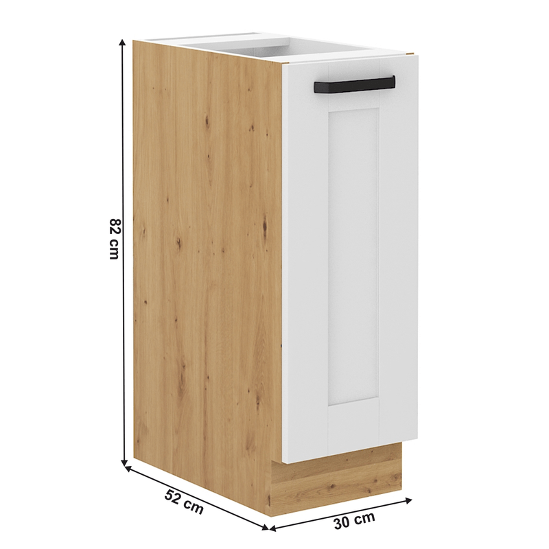 Casa si Gradina - Mobilier - Dulapuri si sifoniere - Dulapuri - Dulap inferior cu cos glisant, alb/stejar artizan, LULA D30 CARGO - Infinity.ro