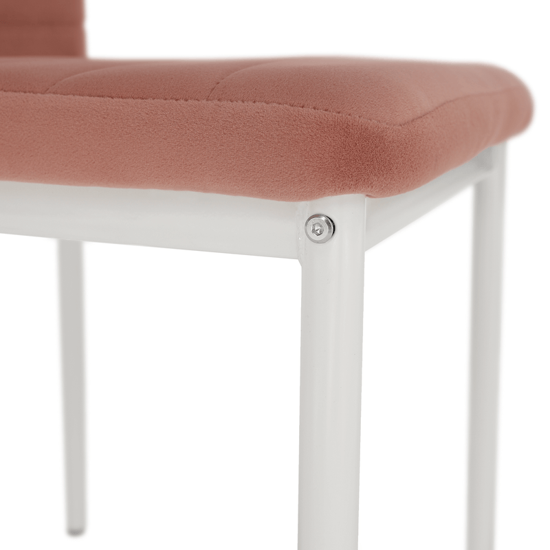 Casa si Gradina - Mobilier - Scaune si fotolii - Scaune - Scaun, tesatura de catifea roz / metal alb, Coleta Nova - Infinity.ro