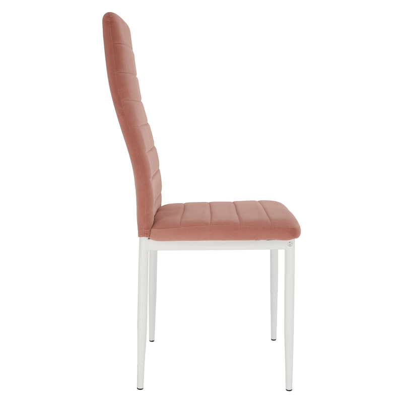 Casa si Gradina - Mobilier - Scaune si fotolii - Scaune - Scaun, tesatura de catifea roz / metal alb, Coleta Nova - Infinity.ro