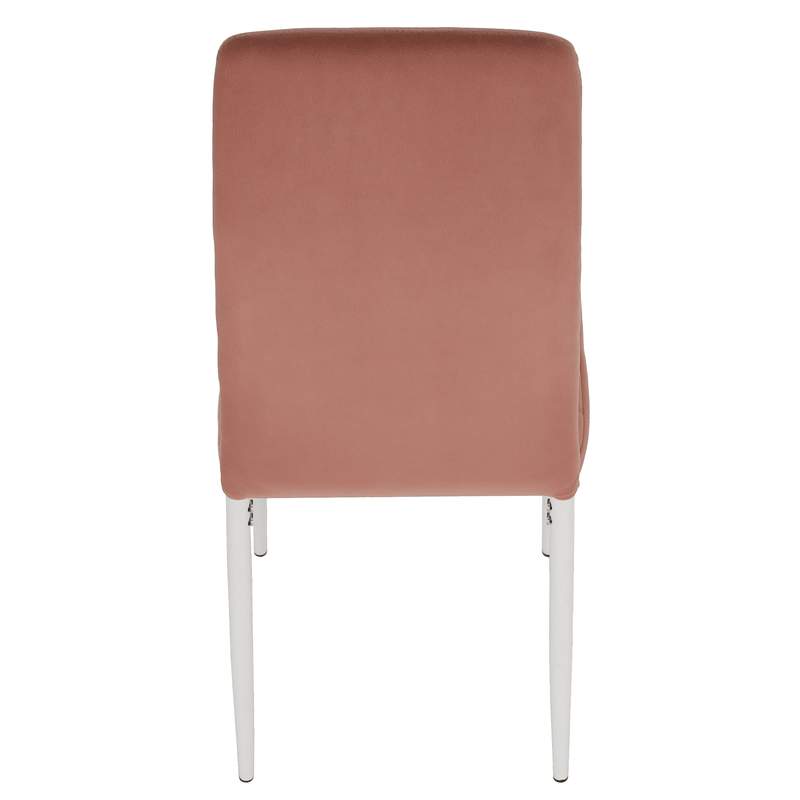 Casa si Gradina - Mobilier - Scaune si fotolii - Scaune - Scaun, tesatura de catifea roz / metal alb, Coleta Nova - Infinity.ro