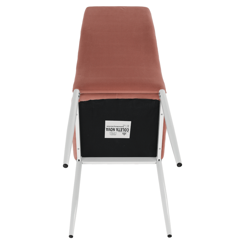 Casa si Gradina - Mobilier - Scaune si fotolii - Scaune - Scaun, tesatura de catifea roz / metal alb, Coleta Nova - Infinity.ro