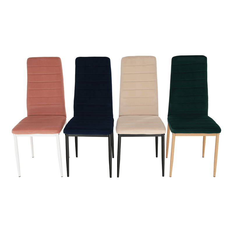 Casa si Gradina - Mobilier - Scaune si fotolii - Scaune - Scaun, tesatura de catifea roz / metal alb, Coleta Nova - Infinity.ro