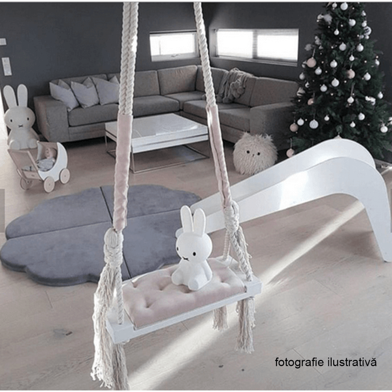 Jucarii, Copii si Bebe - Jucarii si jocuri - Jucarii de exterior - Leagane copii - Leagan pentru copii, alb / gri, SVING - Infinity.ro