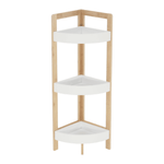 Casa si Gradina - Mobilier - Biblioteci si rafturi - Etajere - Etajera corner, alb/bambus natural, FONG - Infinity.ro