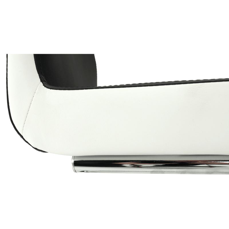 Casa si Gradina - Mobilier - Scaune si fotolii - Scaune - Scaun dining, piele ecologica neagra, alba/crom, NEANA - Infinity.ro