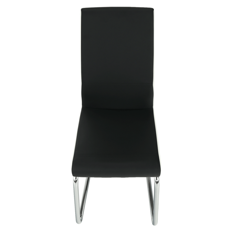 Casa si Gradina - Mobilier - Scaune si fotolii - Scaune - Scaun dining, piele ecologica neagra, alba/crom, NEANA - Infinity.ro