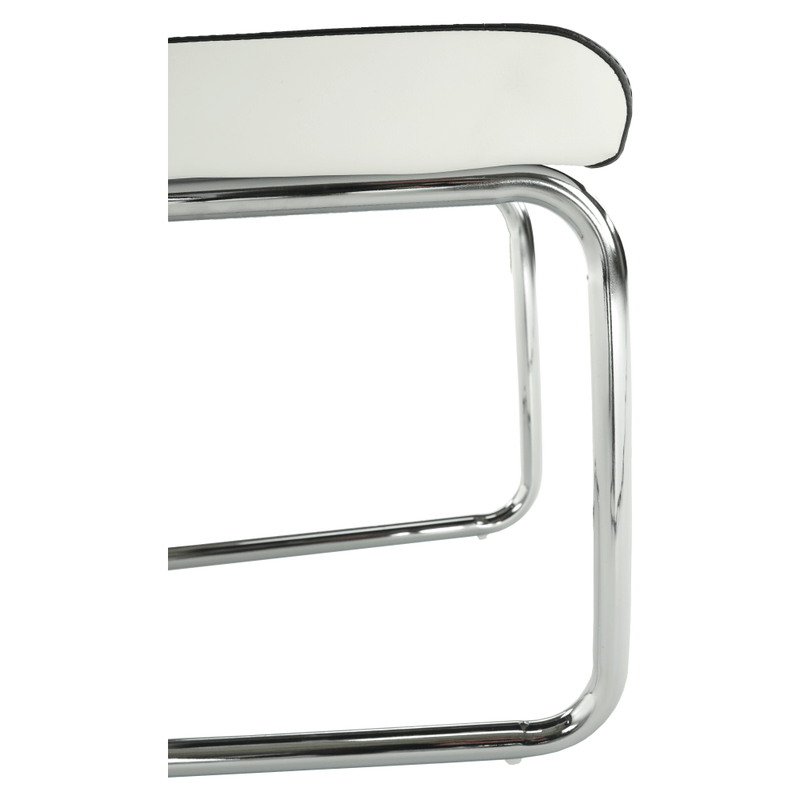 Casa si Gradina - Mobilier - Scaune si fotolii - Scaune - Scaun dining, piele ecologica neagra, alba/crom, NEANA - Infinity.ro