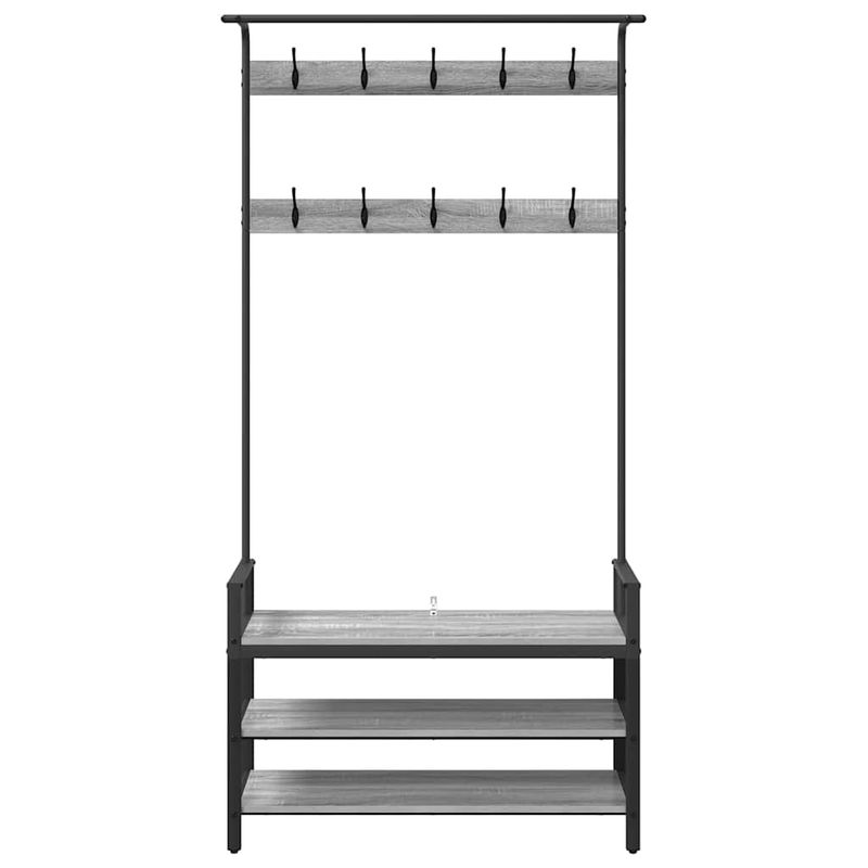 Casa si Gradina - Mobilier - Organizare si depozitare - Cuiere - Cuier de paltoane sonoma gri 95 x 34 x 184 cm Lemn compozit - Infinity.ro