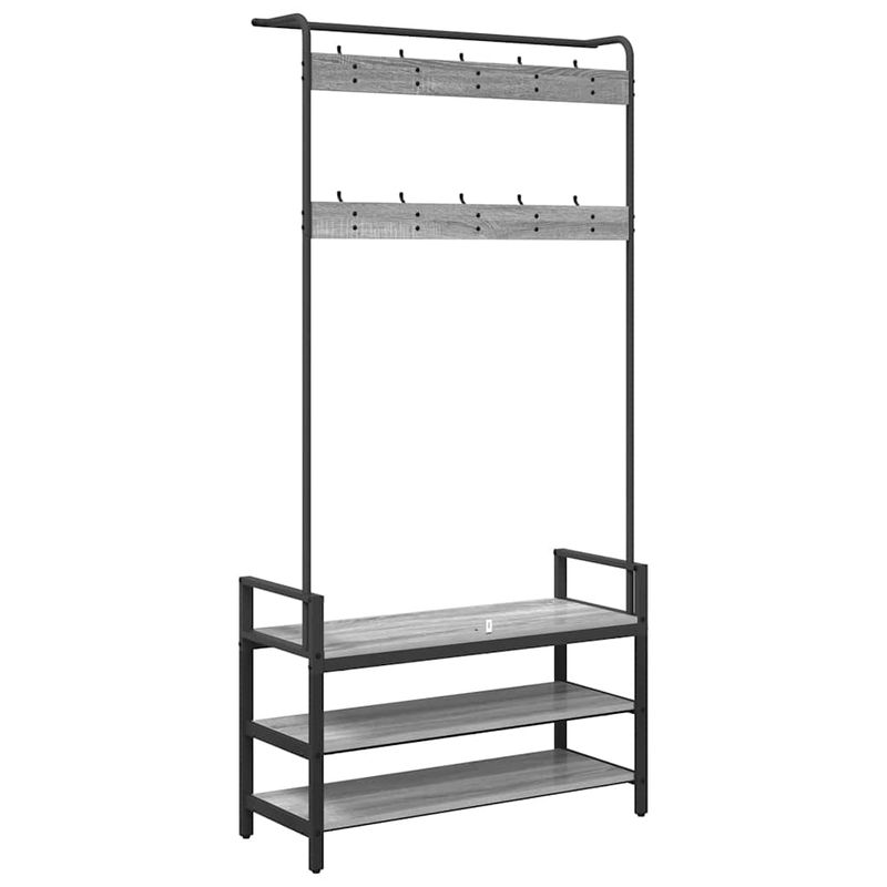 Casa si Gradina - Mobilier - Organizare si depozitare - Cuiere - Cuier de paltoane sonoma gri 95 x 34 x 184 cm Lemn compozit - Infinity.ro
