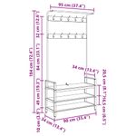 Casa si Gradina - Mobilier - Organizare si depozitare - Cuiere - Cuier de paltoane sonoma gri 95 x 34 x 184 cm Lemn compozit - Infinity.ro