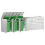 Casa si Gradina - Gradina si terasa - Mobilier exterior - Dulapuri si lazi depozitare exterior - Depozitare pentru 3 pubele Wheelie Argintiu - Infinity.ro