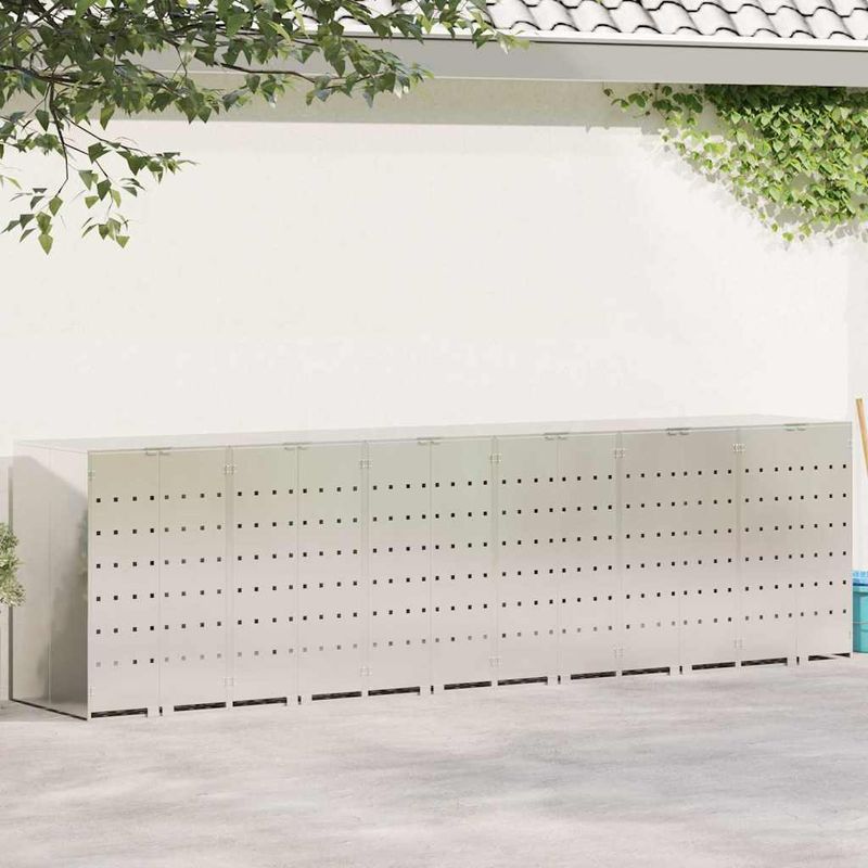 Casa si Gradina - Gradina si terasa - Mobilier exterior - Dulapuri si lazi depozitare exterior - Depozitare pentru 3 pubele Wheelie Argintiu - Infinity.ro