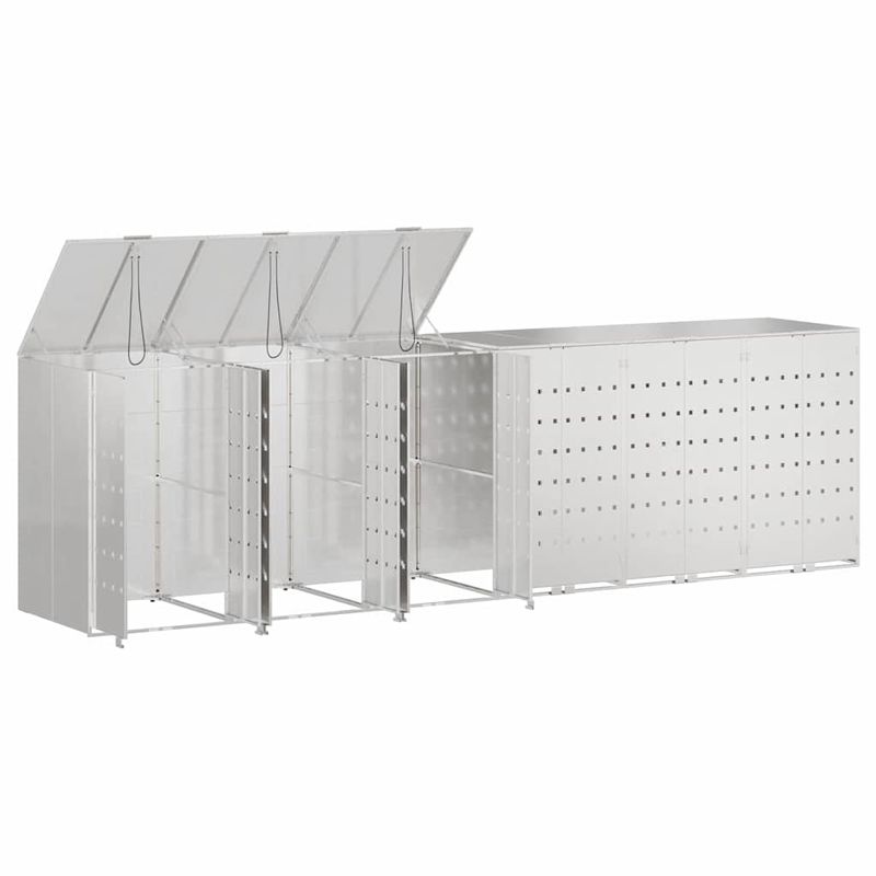 Casa si Gradina - Gradina si terasa - Mobilier exterior - Dulapuri si lazi depozitare exterior - Depozitare pentru 3 pubele Wheelie Argintiu - Infinity.ro
