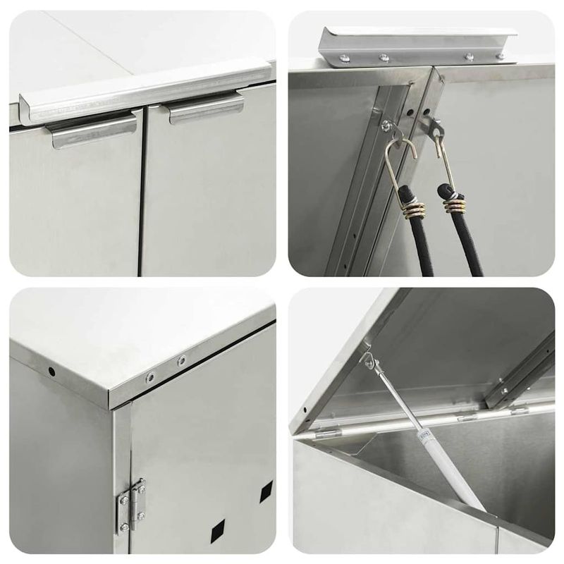Casa si Gradina - Gradina si terasa - Mobilier exterior - Dulapuri si lazi depozitare exterior - Depozitare pentru 3 pubele Wheelie Argintiu - Infinity.ro