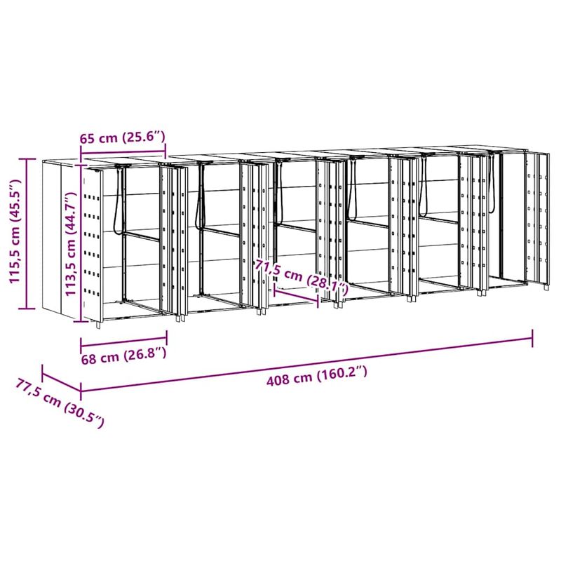Casa si Gradina - Gradina si terasa - Mobilier exterior - Dulapuri si lazi depozitare exterior - Depozitare pentru 3 pubele Wheelie Argintiu - Infinity.ro
