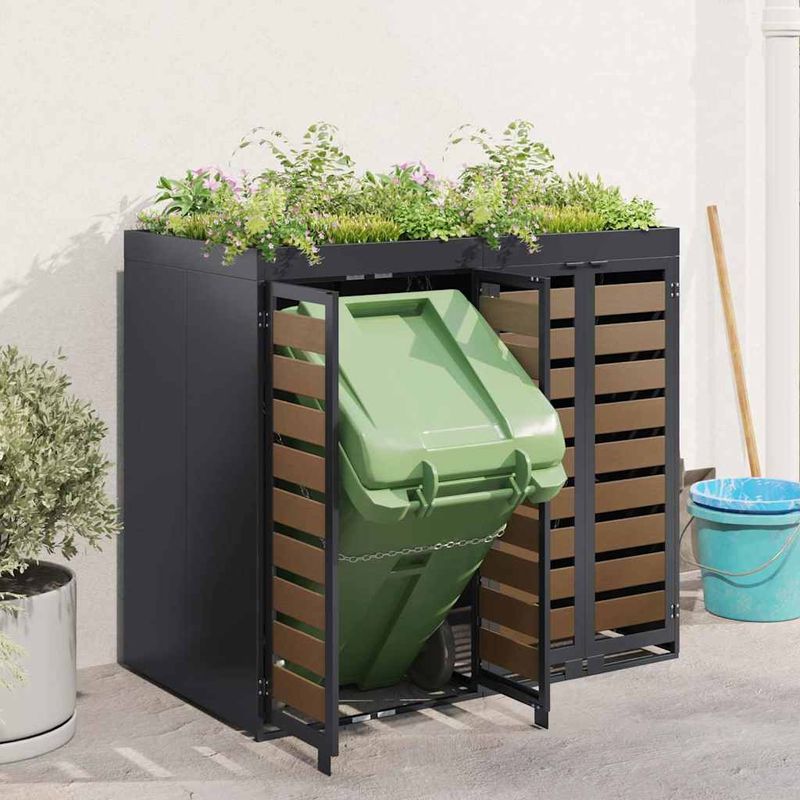 Casa si Gradina - Gradina si terasa - Mobilier exterior - Dulapuri si lazi depozitare exterior - Depozitare pentru 3 pubele Wheelie Antracit - Infinity.ro