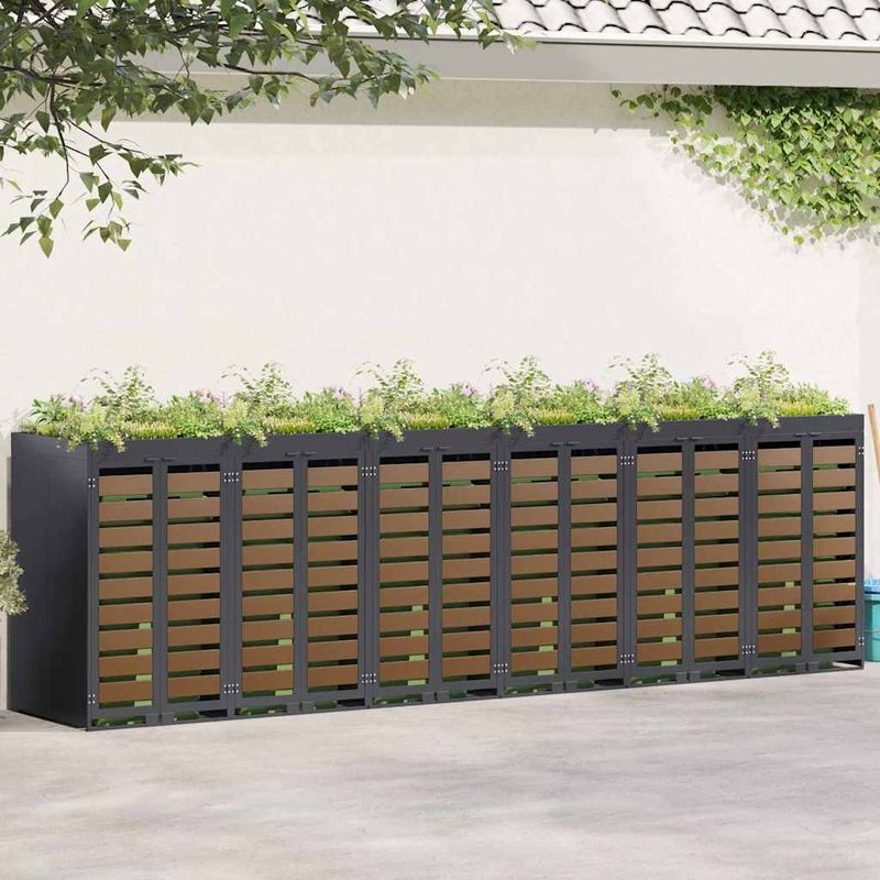 Casa si Gradina - Gradina si terasa - Mobilier exterior - Dulapuri si lazi depozitare exterior - Depozitare pentru 3 pubele Wheelie Antracit - Infinity.ro