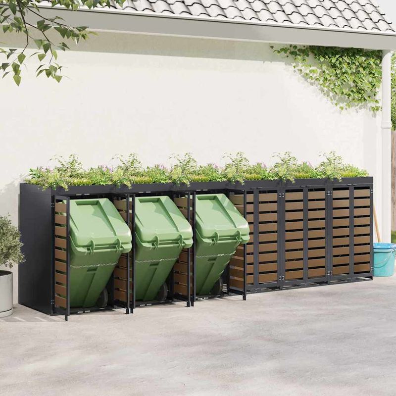 Casa si Gradina - Gradina si terasa - Mobilier exterior - Dulapuri si lazi depozitare exterior - Depozitare pentru 3 pubele Wheelie Antracit - Infinity.ro