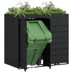 Casa si Gradina - Gradina si terasa - Mobilier exterior - Dulapuri si lazi depozitare exterior - Depozitare pentru 2 pubele Wheelie Negru 136 x 77,5 x 121,5 cm - Infinity.ro
