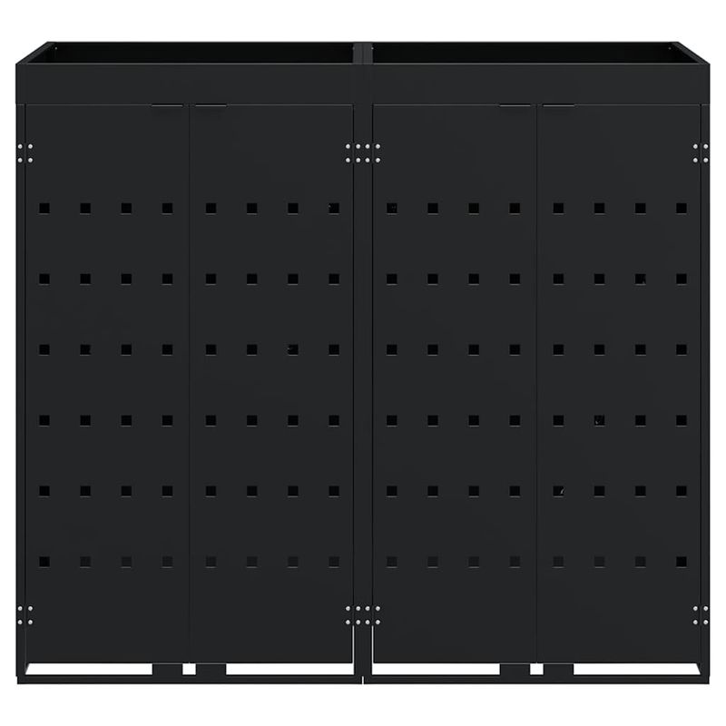 Casa si Gradina - Gradina si terasa - Mobilier exterior - Dulapuri si lazi depozitare exterior - Depozitare pentru 2 pubele Wheelie Negru 136 x 77,5 x 121,5 cm - Infinity.ro