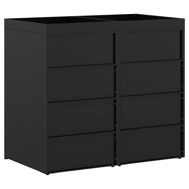Casa si Gradina - Gradina si terasa - Mobilier exterior - Dulapuri si lazi depozitare exterior - Depozitare pentru 2 pubele Wheelie Negru 136 x 77,5 x 121,5 cm - Infinity.ro
