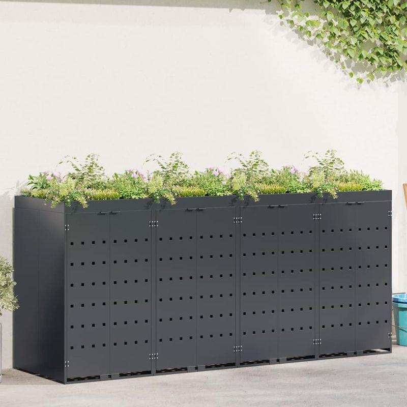 Casa si Gradina - Gradina si terasa - Mobilier exterior - Dulapuri si lazi depozitare exterior - Depozitare pentru 4 pubele Wheelie Antracit - Infinity.ro