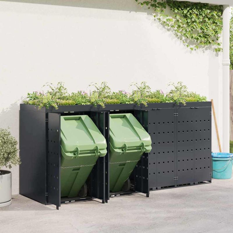 Casa si Gradina - Gradina si terasa - Mobilier exterior - Dulapuri si lazi depozitare exterior - Depozitare pentru 4 pubele Wheelie Antracit - Infinity.ro