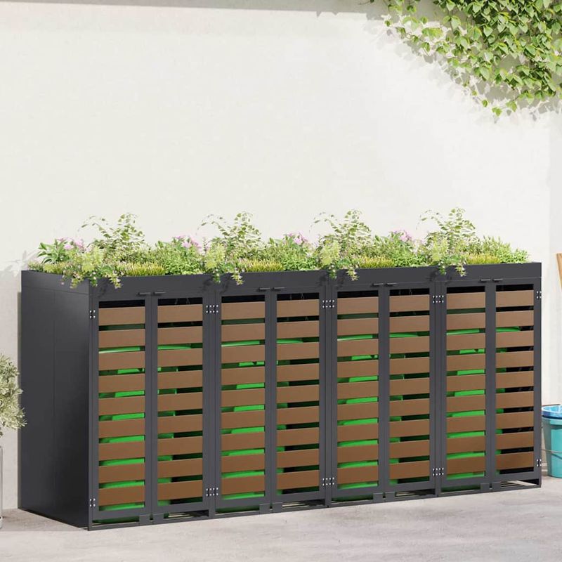 Casa si Gradina - Gradina si terasa - Mobilier exterior - Dulapuri si lazi depozitare exterior - Depozitare pentru 3 pubele Wheelie Antracit - Infinity.ro