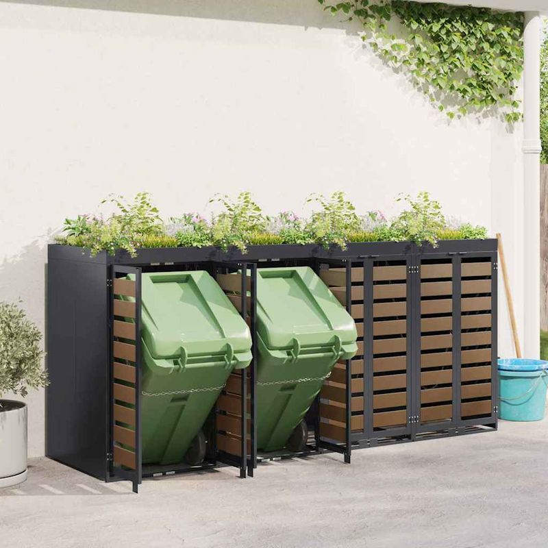 Casa si Gradina - Gradina si terasa - Mobilier exterior - Dulapuri si lazi depozitare exterior - Depozitare pentru 3 pubele Wheelie Antracit - Infinity.ro