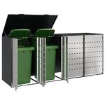 Casa si Gradina - Gradina si terasa - Mobilier exterior - Dulapuri si lazi depozitare exterior - Depozitare pentru 3 pubele Wheelie Antracit - Infinity.ro