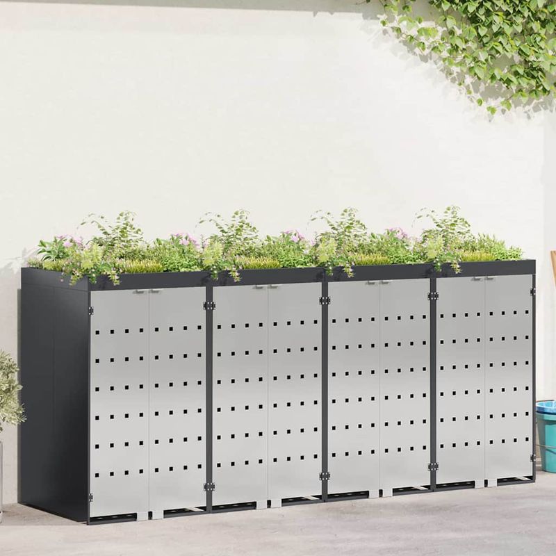 Casa si Gradina - Gradina si terasa - Mobilier exterior - Dulapuri si lazi depozitare exterior - Depozitare pentru 3 pubele Wheelie Antracit - Infinity.ro
