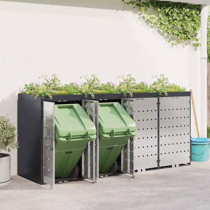 Casa si Gradina - Gradina si terasa - Mobilier exterior - Dulapuri si lazi depozitare exterior - Depozitare pentru 3 pubele Wheelie Antracit - Infinity.ro