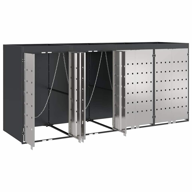Casa si Gradina - Gradina si terasa - Mobilier exterior - Dulapuri si lazi depozitare exterior - Depozitare pentru 3 pubele Wheelie Antracit - Infinity.ro