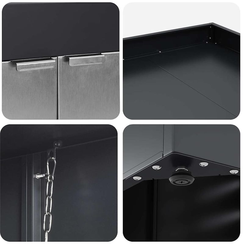 Casa si Gradina - Gradina si terasa - Mobilier exterior - Dulapuri si lazi depozitare exterior - Depozitare pentru 3 pubele Wheelie Antracit - Infinity.ro