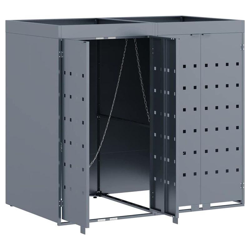Casa si Gradina - Gradina si terasa - Mobilier exterior - Dulapuri si lazi depozitare exterior - Depozitare pentru 2 pubele Wheelie Gri deschis - Infinity.ro