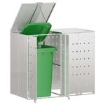 Casa si Gradina - Gradina si terasa - Mobilier exterior - Dulapuri si lazi depozitare exterior - Depozitare pentru 3 pubele Wheelie Argintiu - Infinity.ro