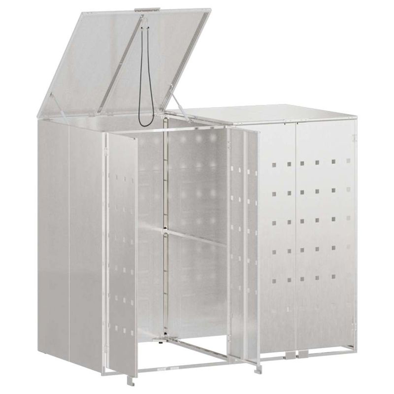 Casa si Gradina - Gradina si terasa - Mobilier exterior - Dulapuri si lazi depozitare exterior - Depozitare pentru 3 pubele Wheelie Argintiu - Infinity.ro