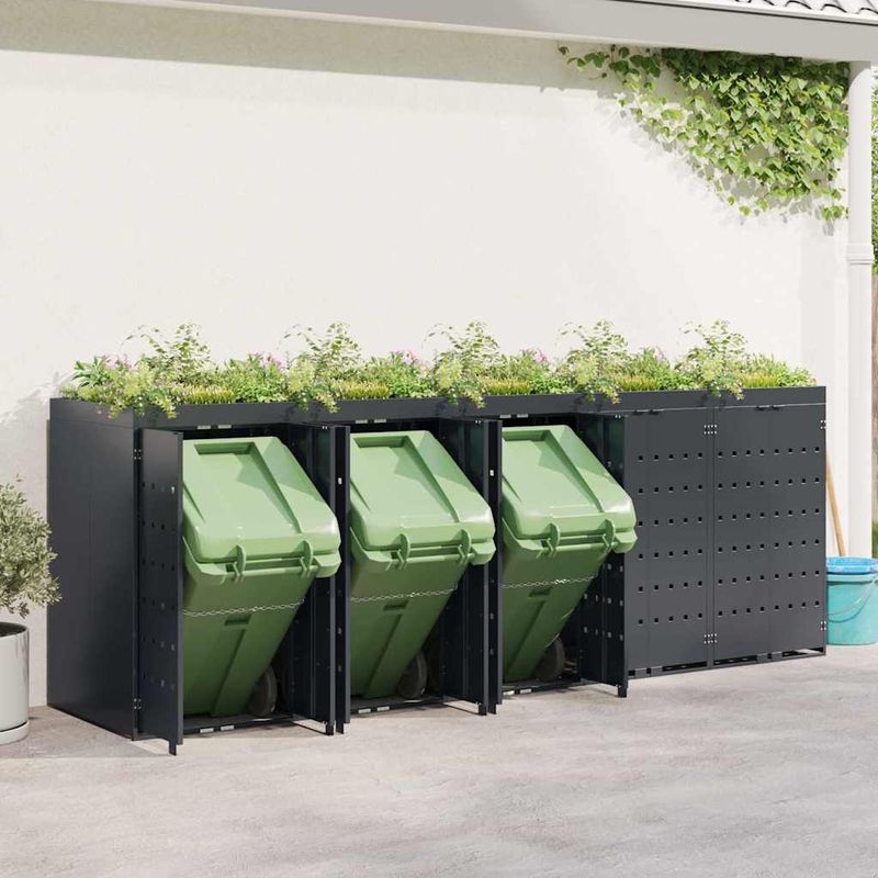 Casa si Gradina - Gradina si terasa - Mobilier exterior - Dulapuri si lazi depozitare exterior - Depozitare pentru 5 pubele Wheelie Antracit - Infinity.ro