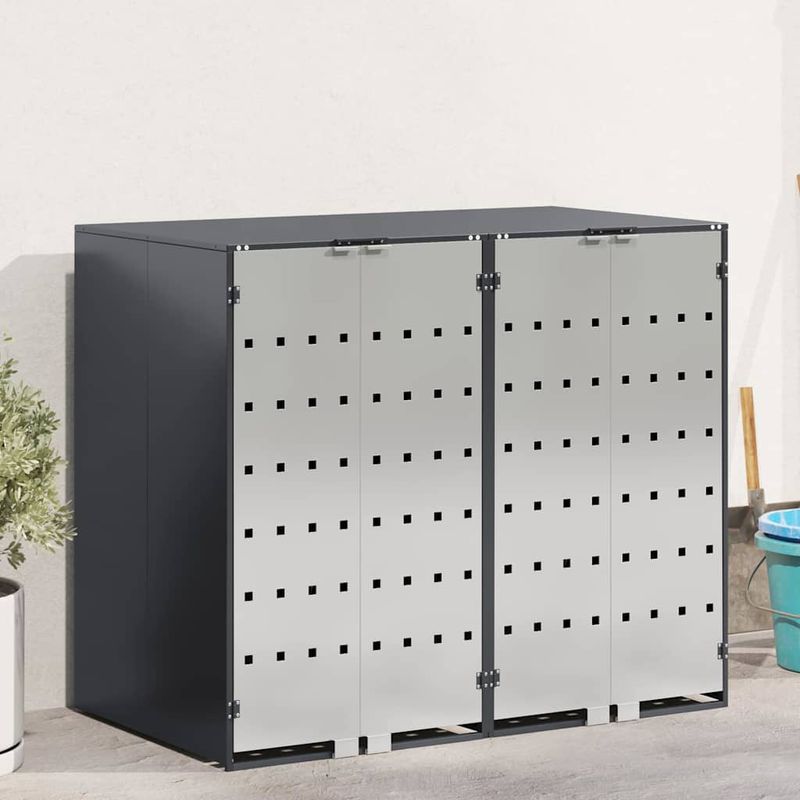 Casa si Gradina - Gradina si terasa - Mobilier exterior - Dulapuri si lazi depozitare exterior - Depozitare pentru 3 pubele Wheelie Antracit - Infinity.ro