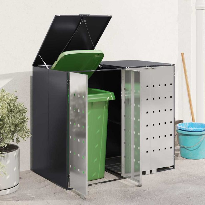 Casa si Gradina - Gradina si terasa - Mobilier exterior - Dulapuri si lazi depozitare exterior - Depozitare pentru 3 pubele Wheelie Antracit - Infinity.ro