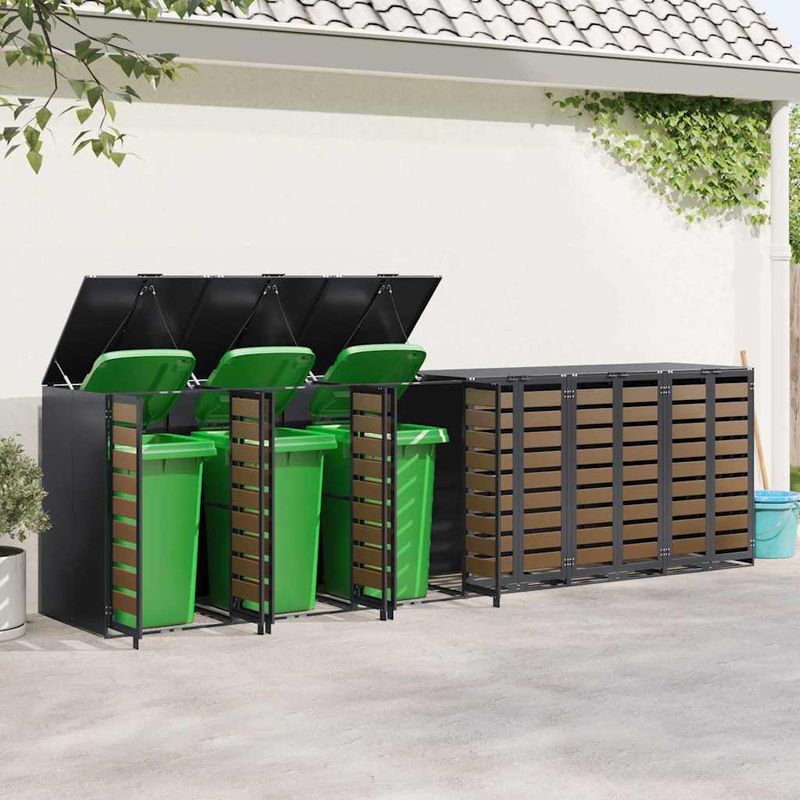 Casa si Gradina - Gradina si terasa - Mobilier exterior - Dulapuri si lazi depozitare exterior - Depozitare pentru 3 pubele Wheelie Antracit - Infinity.ro