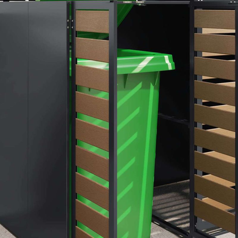 Casa si Gradina - Gradina si terasa - Mobilier exterior - Dulapuri si lazi depozitare exterior - Depozitare pentru 3 pubele Wheelie Antracit - Infinity.ro
