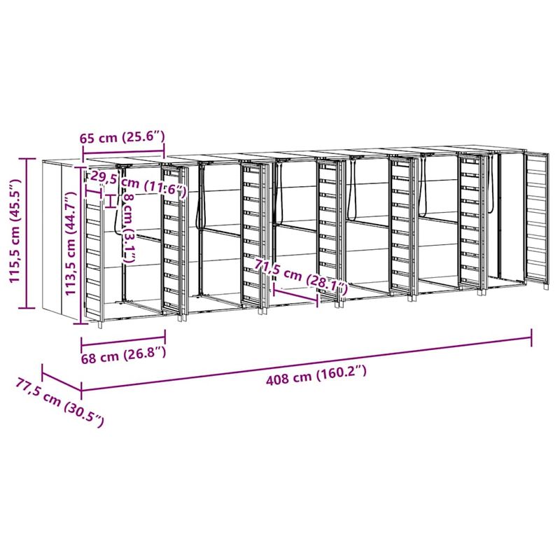 Casa si Gradina - Gradina si terasa - Mobilier exterior - Dulapuri si lazi depozitare exterior - Depozitare pentru 3 pubele Wheelie Antracit - Infinity.ro