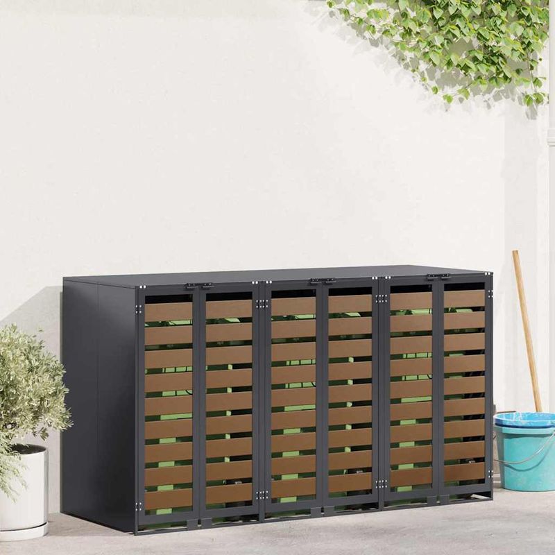 Casa si Gradina - Gradina si terasa - Mobilier exterior - Dulapuri si lazi depozitare exterior - Depozitare pentru 3 pubele Wheelie Antracit - Infinity.ro