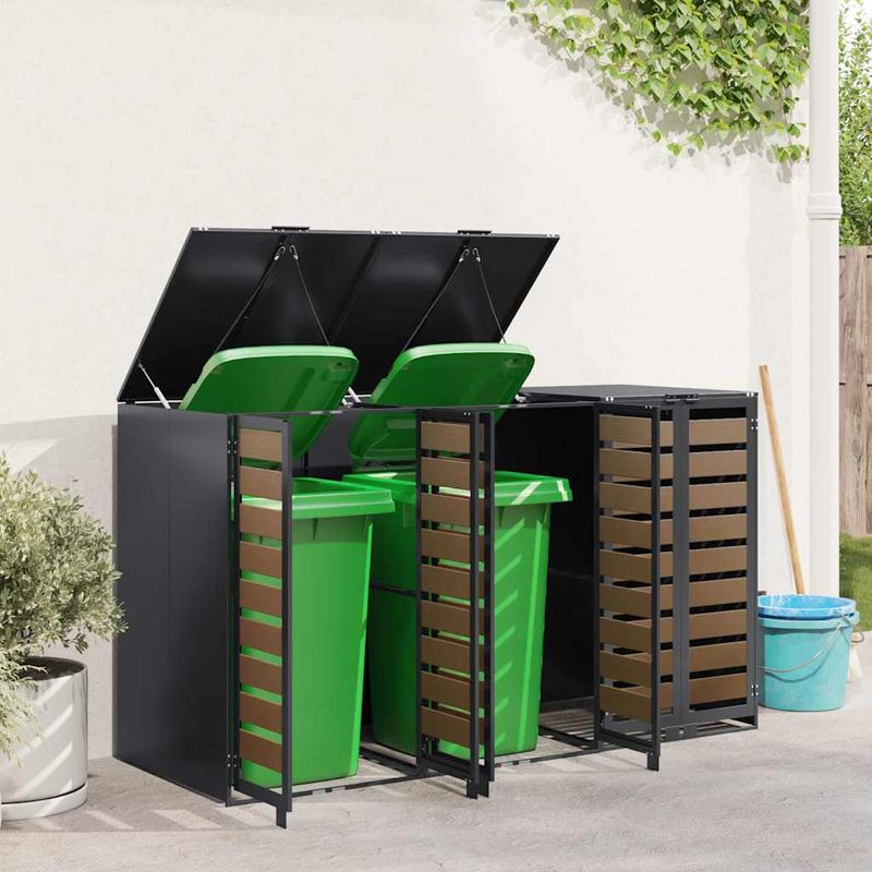 Casa si Gradina - Gradina si terasa - Mobilier exterior - Dulapuri si lazi depozitare exterior - Depozitare pentru 3 pubele Wheelie Antracit - Infinity.ro