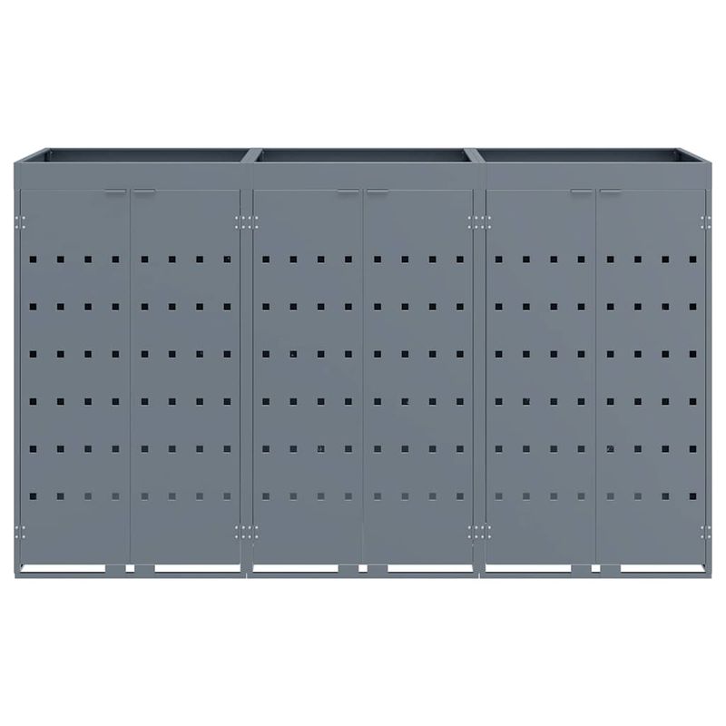 Casa si Gradina - Gradina si terasa - Mobilier exterior - Dulapuri si lazi depozitare exterior - Depozitare pentru 3 pubele Wheelie Gri deschis - Infinity.ro