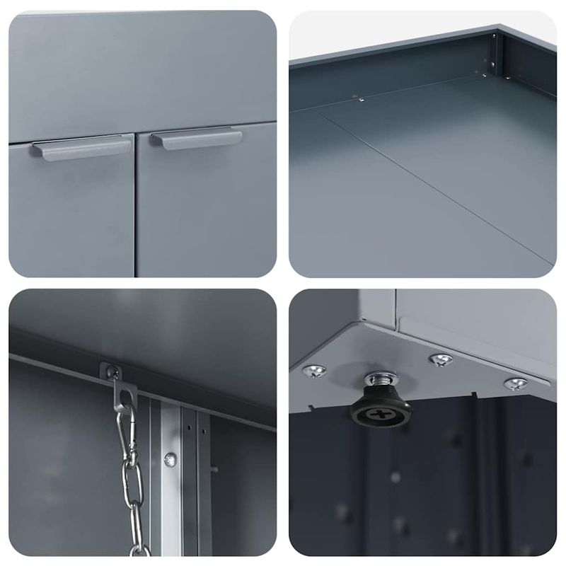 Casa si Gradina - Gradina si terasa - Mobilier exterior - Dulapuri si lazi depozitare exterior - Depozitare pentru 3 pubele Wheelie Gri deschis - Infinity.ro